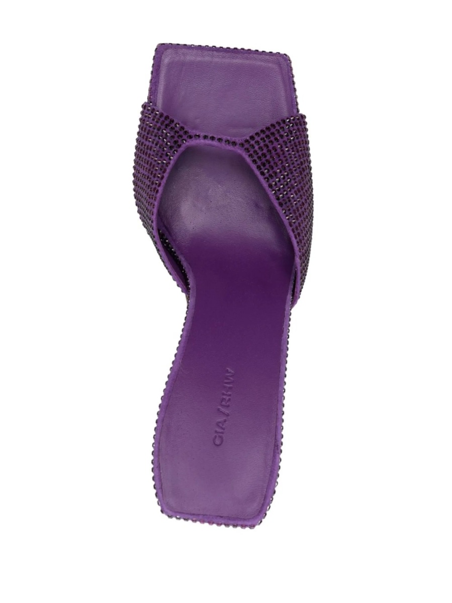Saboti GIA BORGHINI violet din sticla si piele intoarsa - Img 4