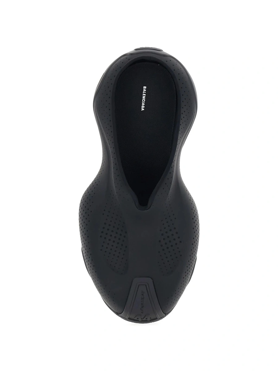Saboti Mule 'Basketball' Slip-On with Perforated Design in Black Tech Fabric for Men - Img 6