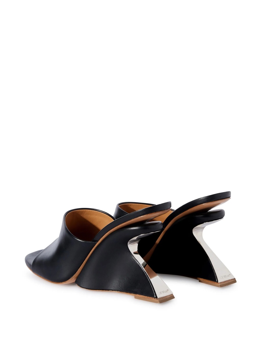 Saboti Off-White negri din piele - Img 3