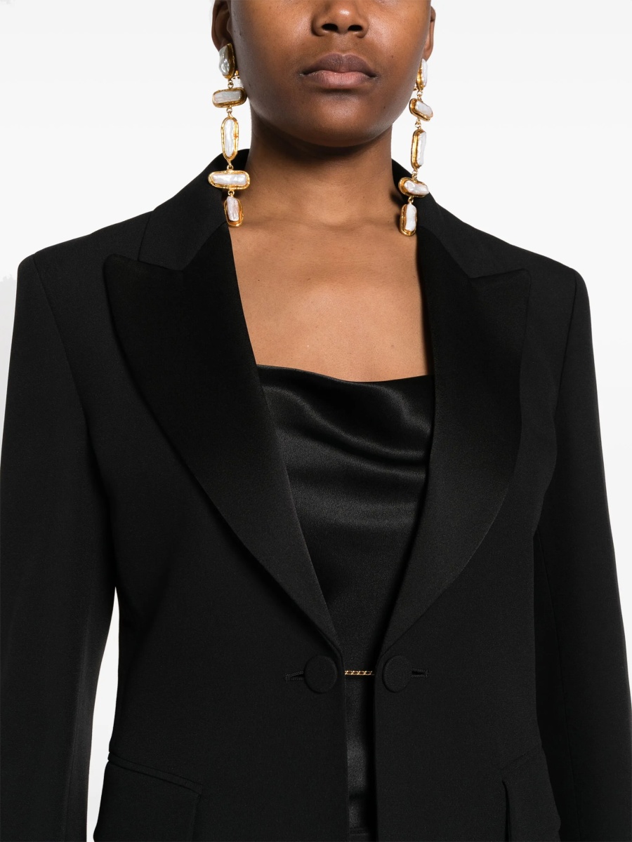 Sacou Alberta Ferretti negru din acetat si vascoza - Img 5