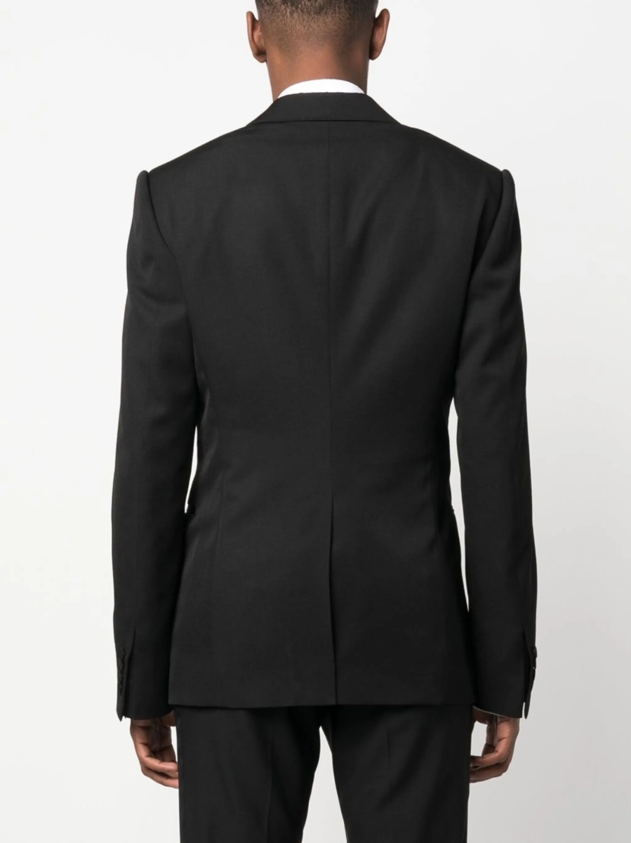 Sacou Alexander McQueen negru din matase si lana - Img 4