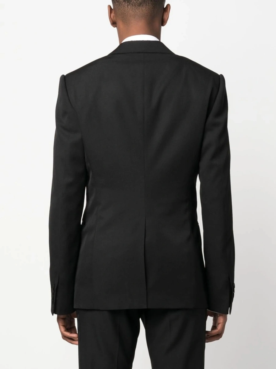 Sacou Alexander McQueen negru din matase si lana - Img 4