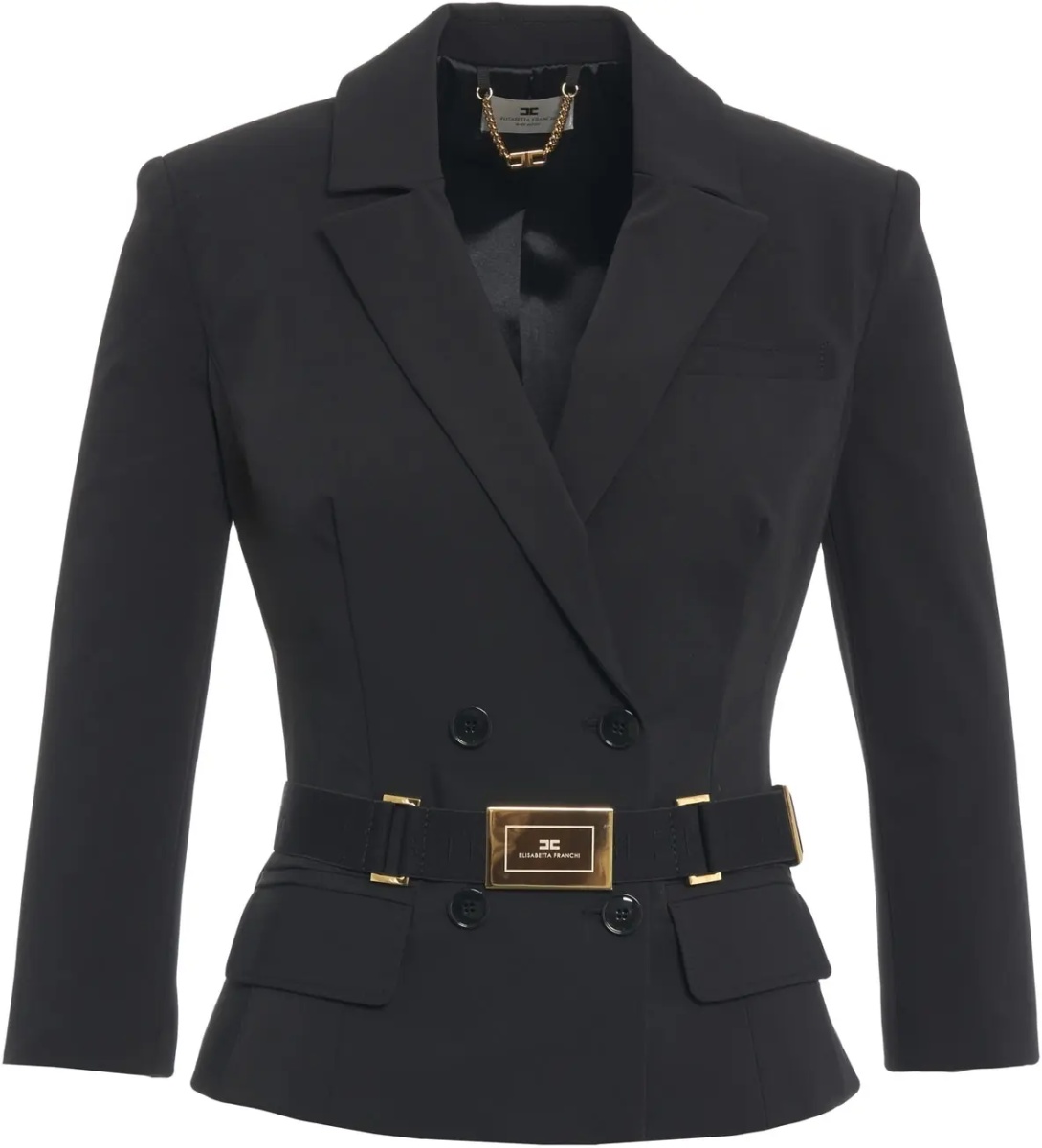 Sacou Double-breasted blazer with waist belt - Img 2