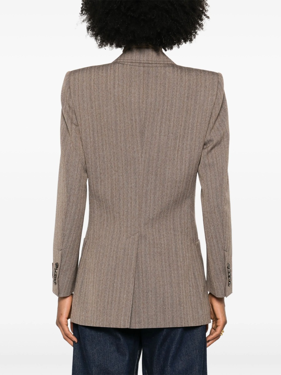 Sacou elegant Gucci maro din polyester si lana - Img 4