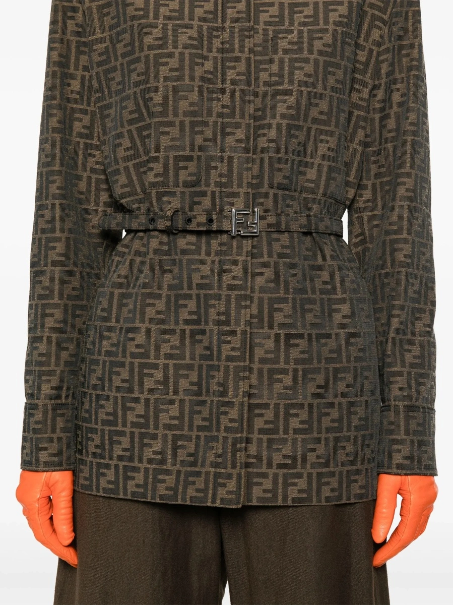 Sacou Fendi maro din bumbac - Img 7