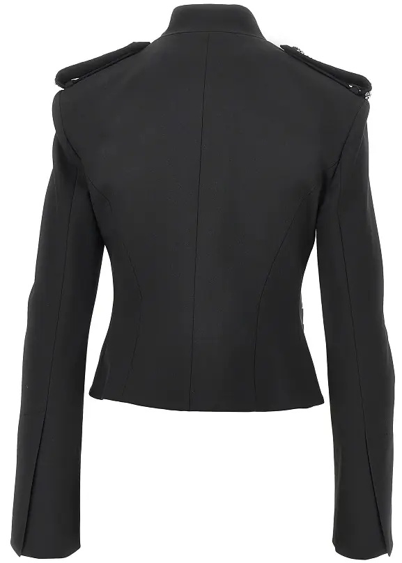 Sacou Jewelled epaulettes stretch fabric jacket - Img 3