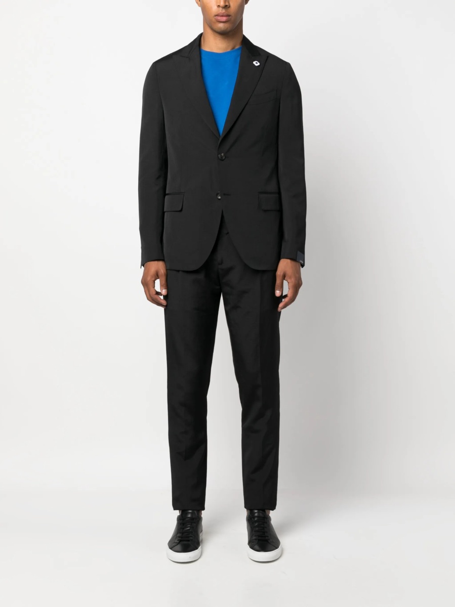 Sacou Lardini negru din canepa si matase - Img 2