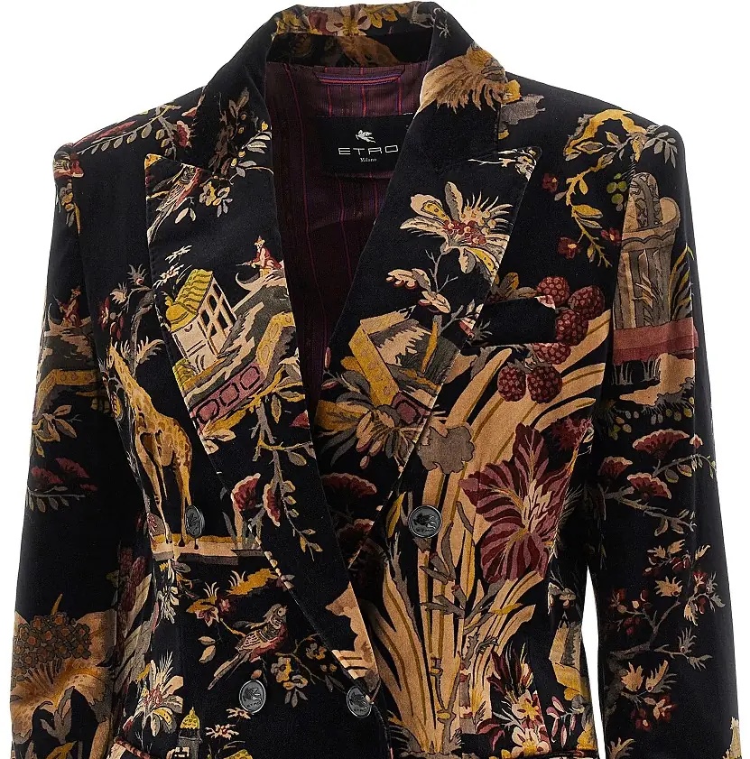 Sacou Paisley velvet double-breasted jacket - Img 2