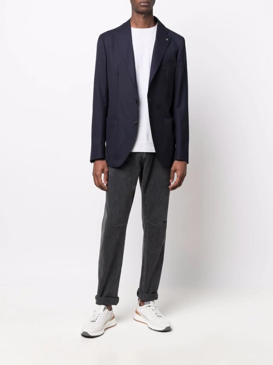 Sacou Tagliatore albastru din lana si spandex/elastan - Img 2