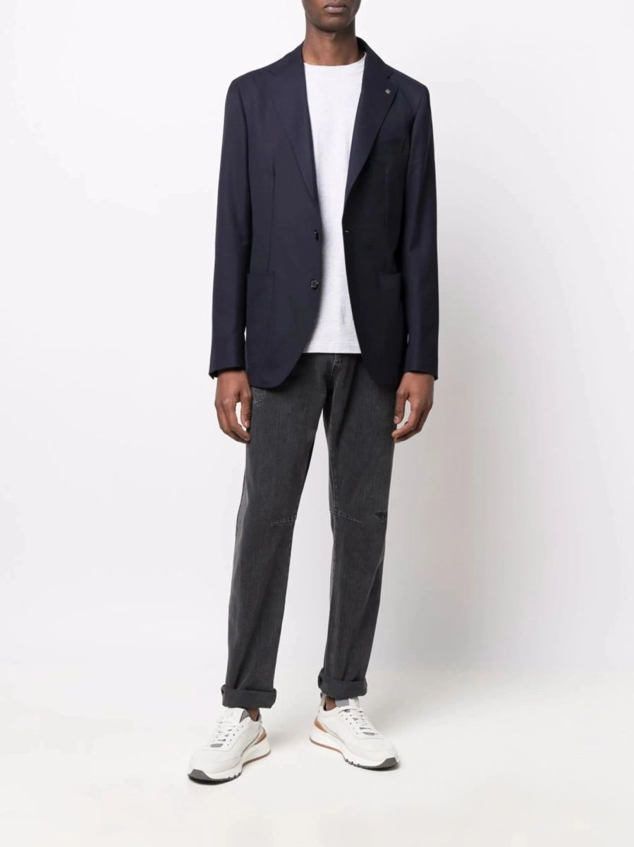 Sacou Tagliatore albastru din lana si spandex/elastan - Img 2