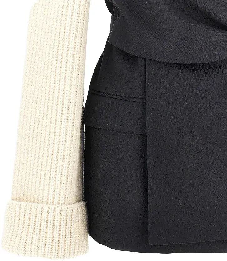 Sacou Wool blazer with knitted sleeves - Img 2