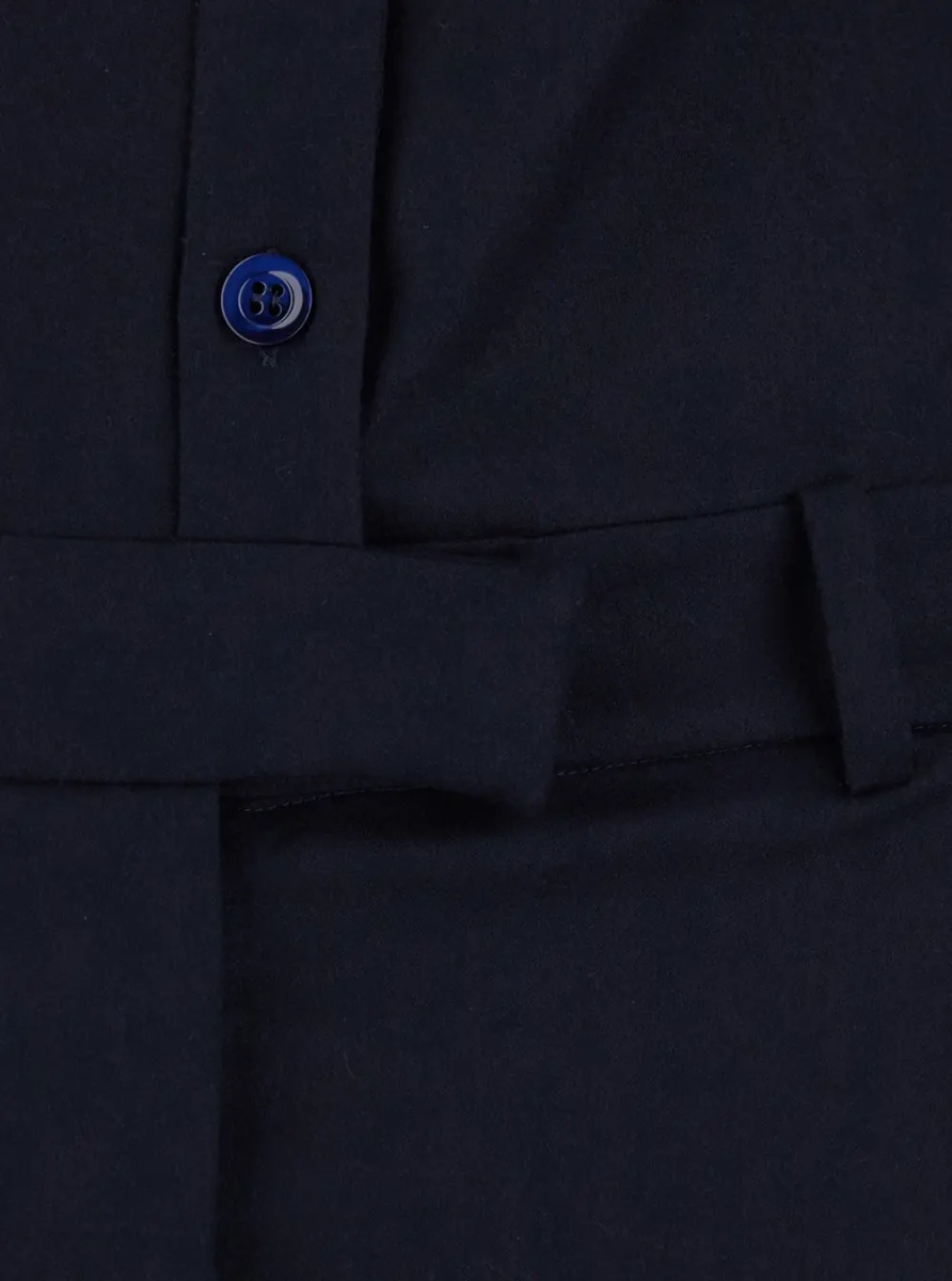 Salopete Blue Jumpsuit with Classic Collar and Button Closure in Fabric for Women - Img 3