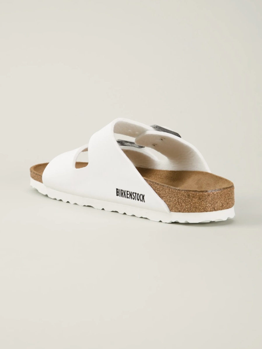 Sandale Birkenstock arizona albe din piele - Img 3