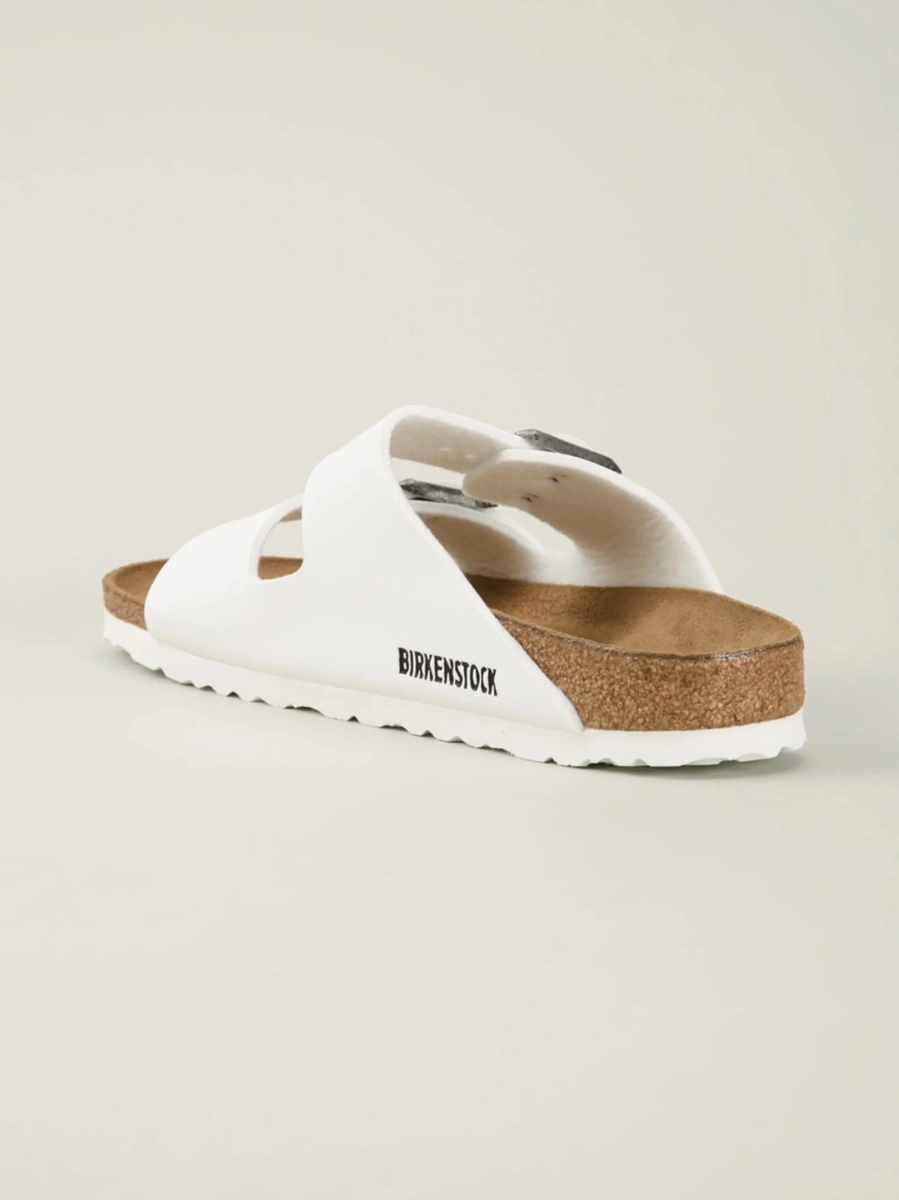 Sandale Birkenstock arizona albe din piele - Img 3