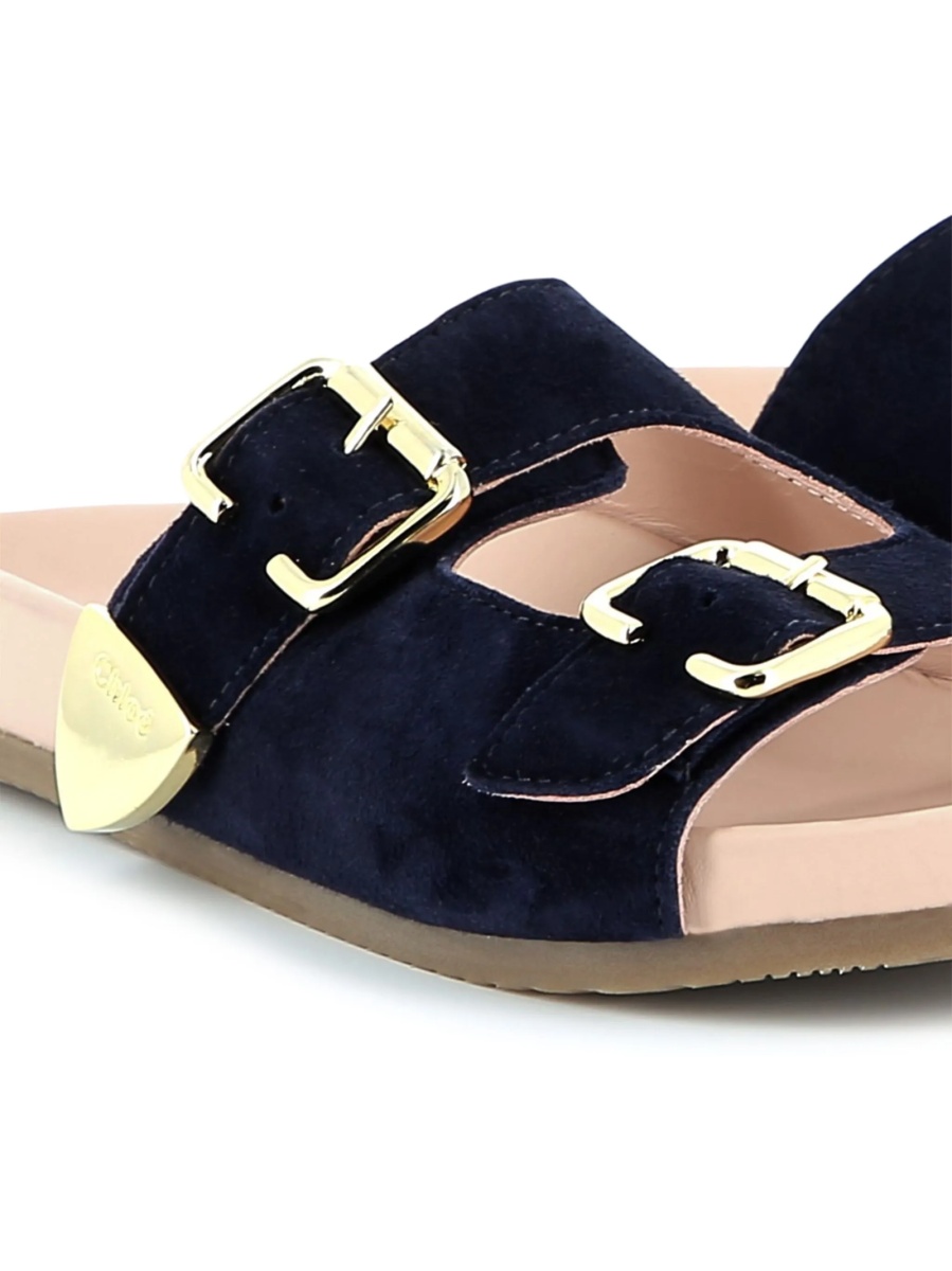 Sandale Chloe albastre din piele intoarsa - Img 2