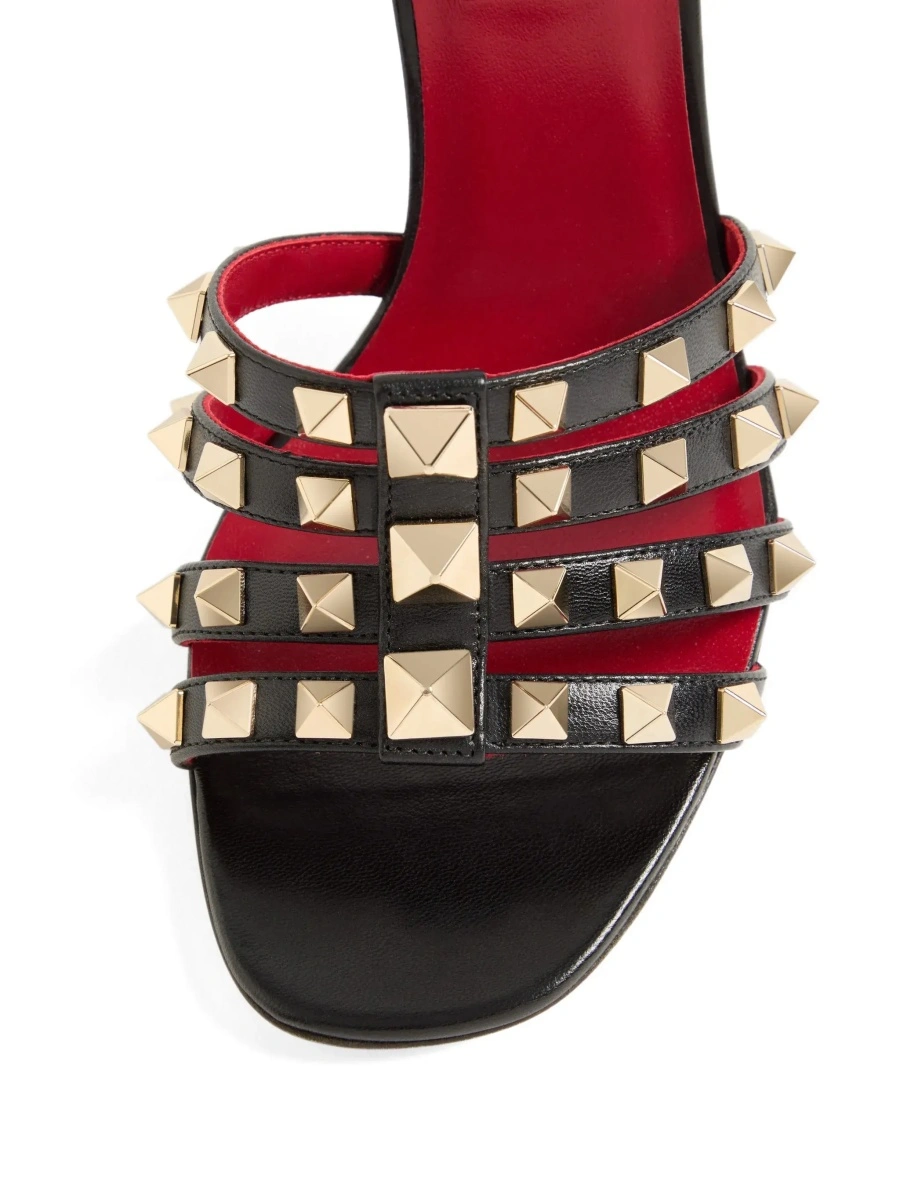 Sandale cu toc Valentino Garavani 'Rockstud' negre din piele - Img 8