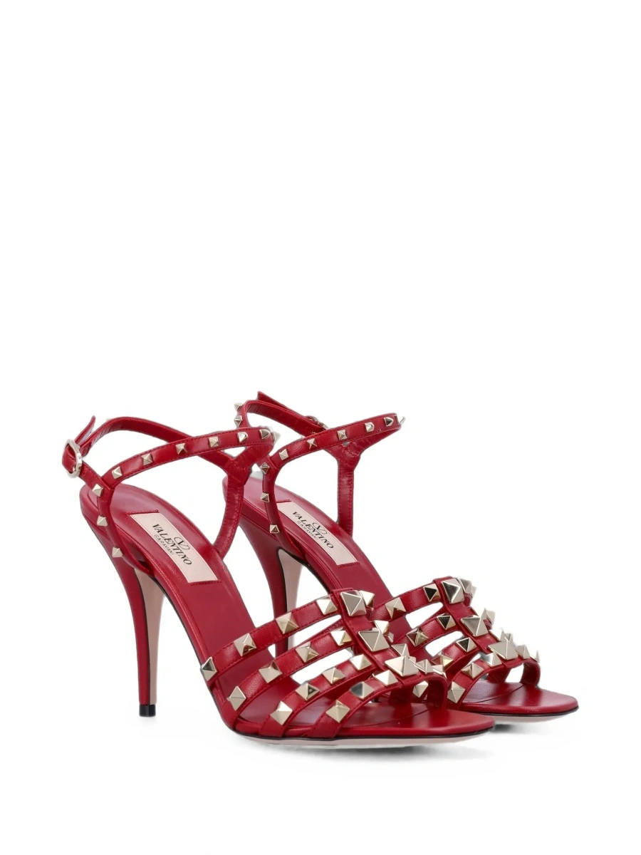 Sandale cu toc Valentino Garavani 'Rockstud' rosii - Img 5