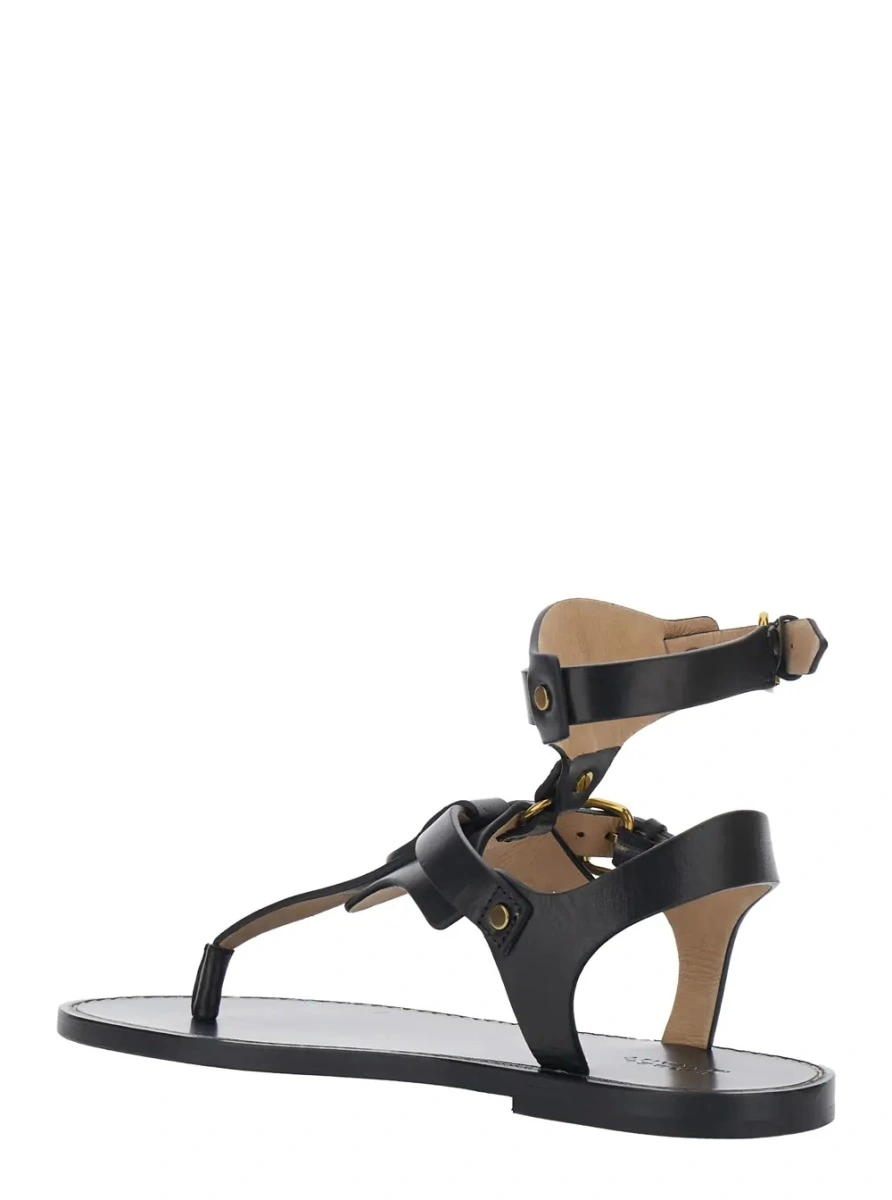 Sandale 'Eveena' Black Sandals with Adjustable Buckle Closure in Leather Woman - Img 3