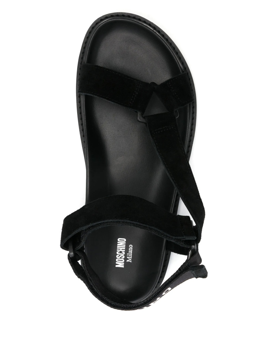 Sandale Moschino negre din piele intoarsa - Img 4