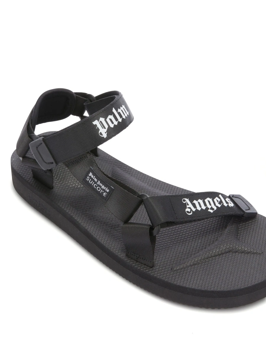 Sandale Palm Angels negre din polyester si poliamida - Img 4