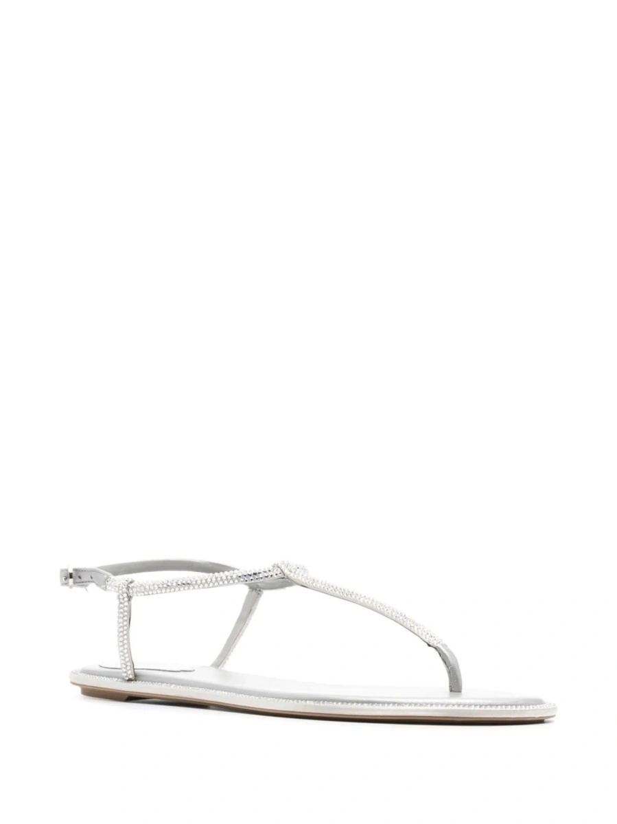 Sandale Rene Caovilla gri din satin - Img 2