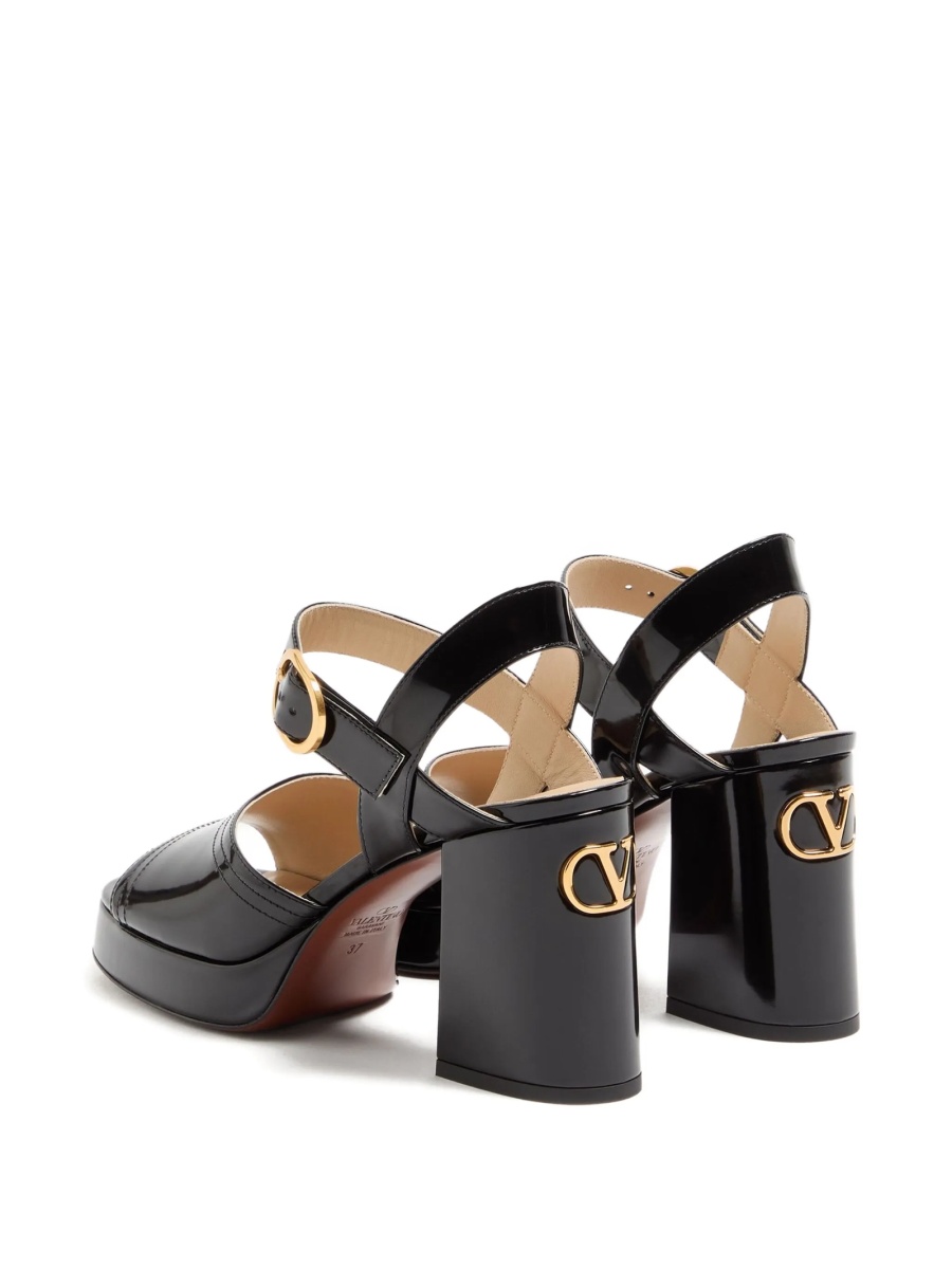 Sandale Valentino Garavani negre din piele - Img 3