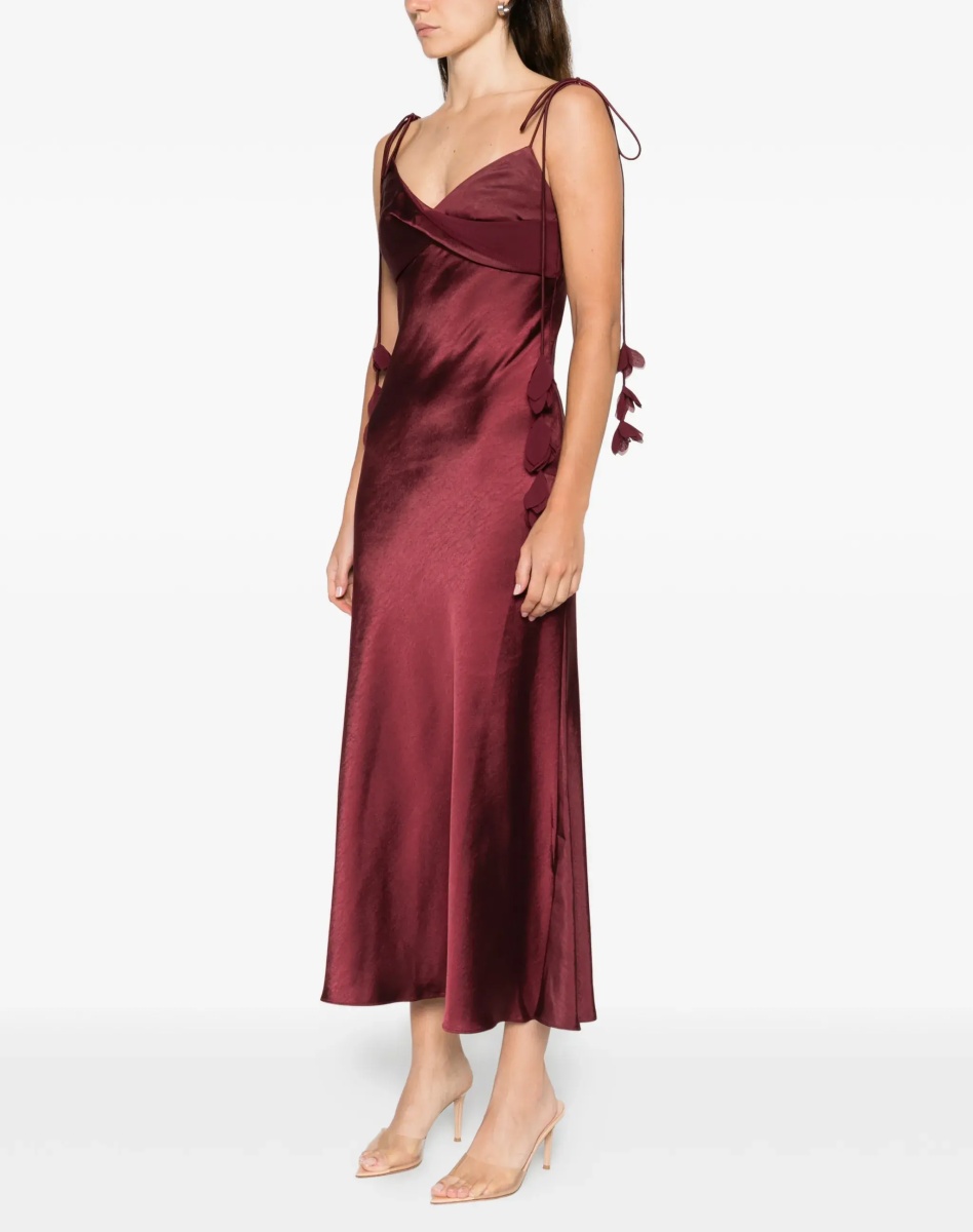 Satin flower midi Dress - Img 3