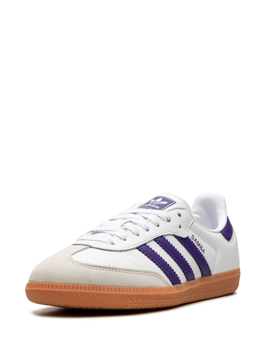 Sneakers adidas Originals samba albi din piele si piele intoarsa - Img 4