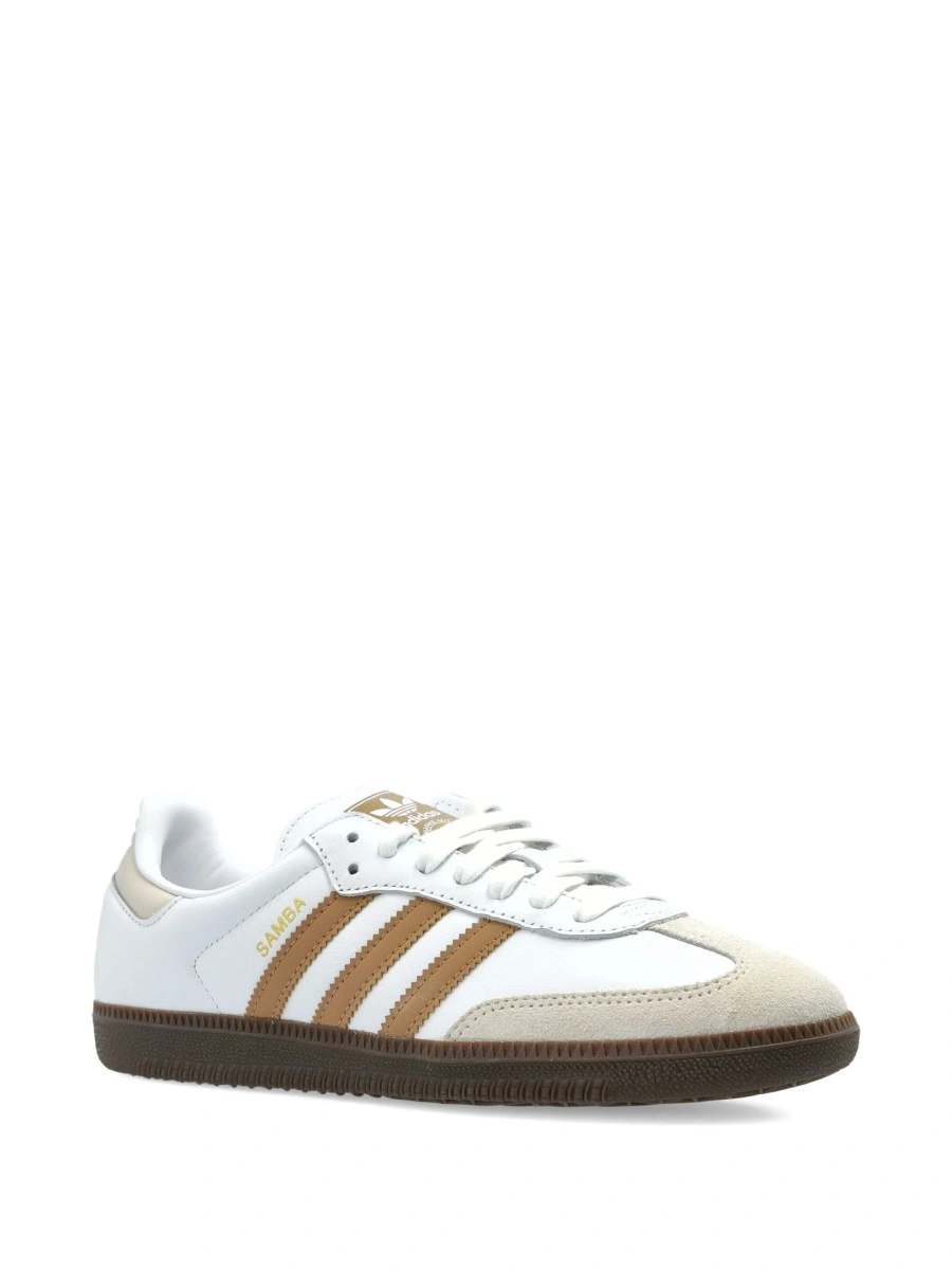 Sneakers adidas Originals samba albi din piele si piele intoarsa - Img 2