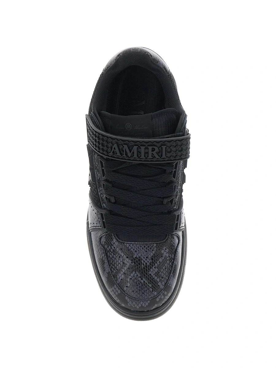 Sneakers AMIRI negri din piele cu logo lateral maxi - Img 7