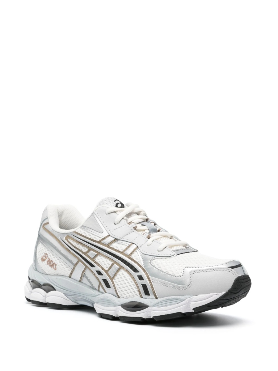 Sneakers ASICS albi din piele si nylon - Img 2