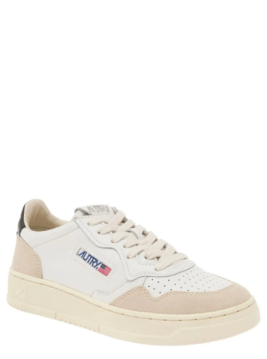 Sneakers AUTRY albi din piele si piele intoarsa 'Medalist' - Img 2