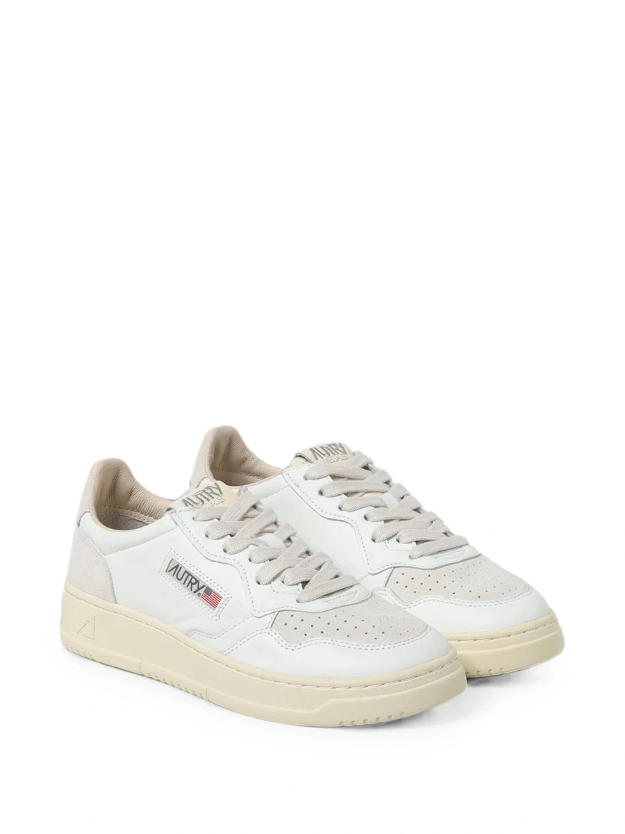 Sneakers AUTRY albi din piele si piele intoarsa - Img 2