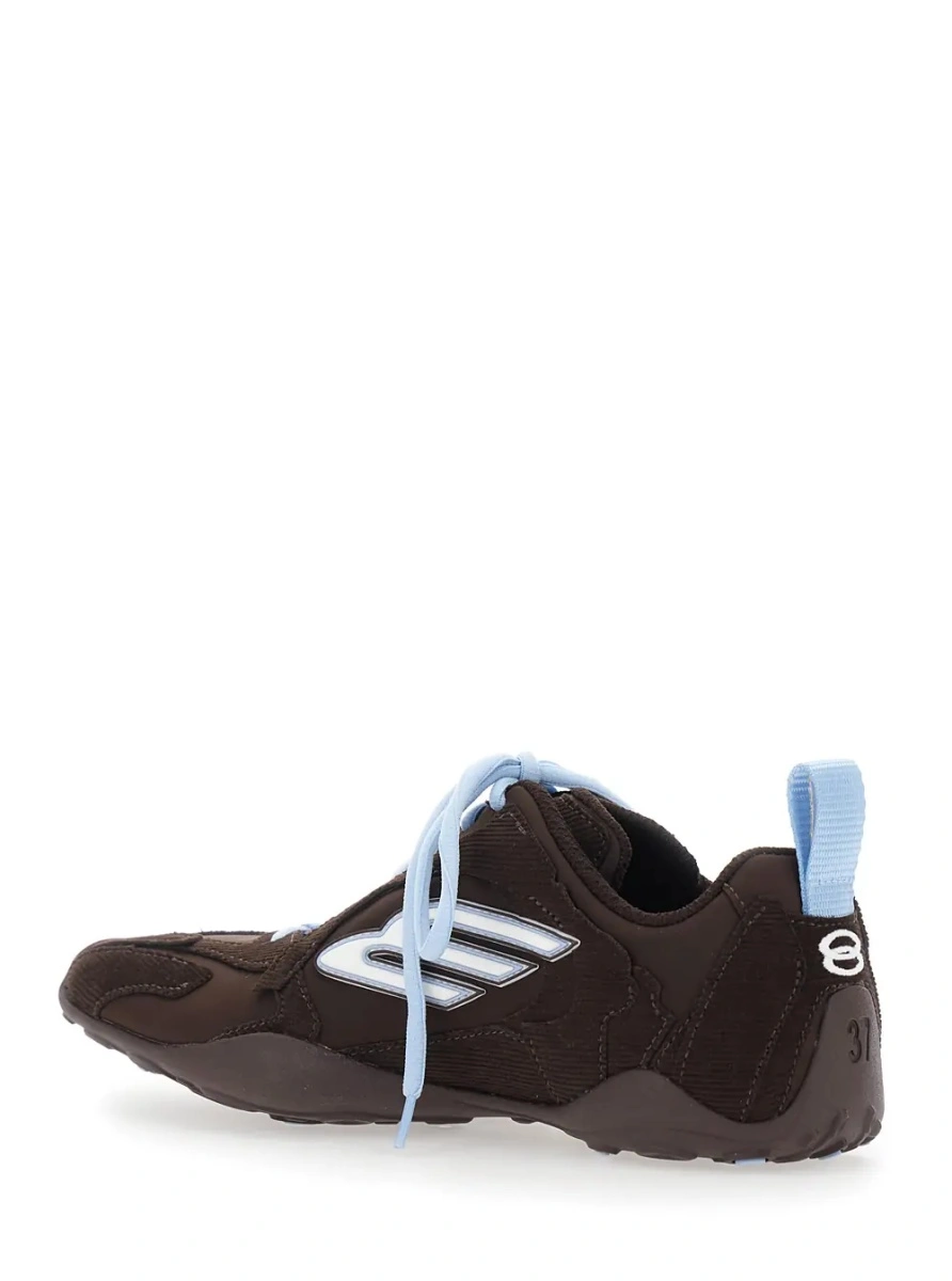 Sneakers Balenciaga maro din material textil tehnic - Img 3