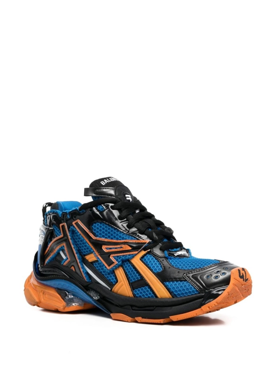 Sneakers Balenciaga Runner albastri din material textil si poliuretan - Img 2