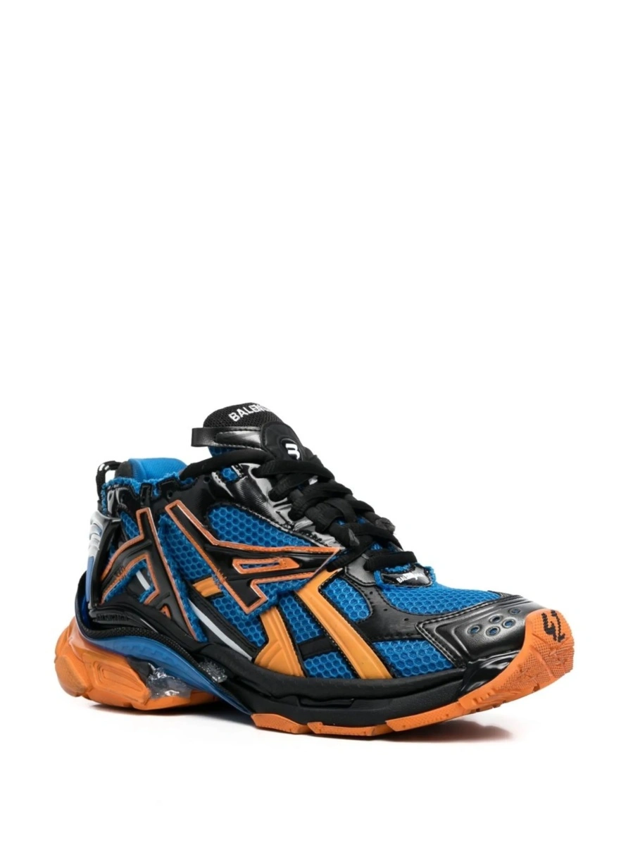 Sneakers Balenciaga Runner albastri din material textil si poliuretan - Img 2