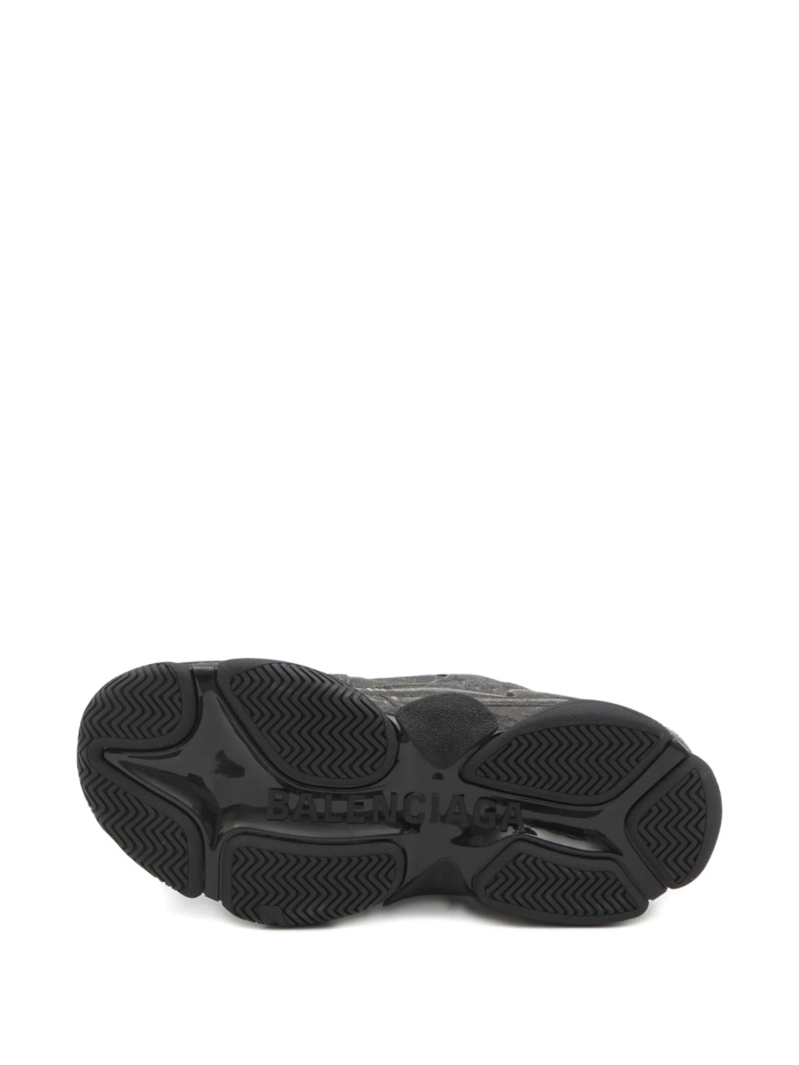 Sneakers Balenciaga Triple S gri din bumbac - Img 4