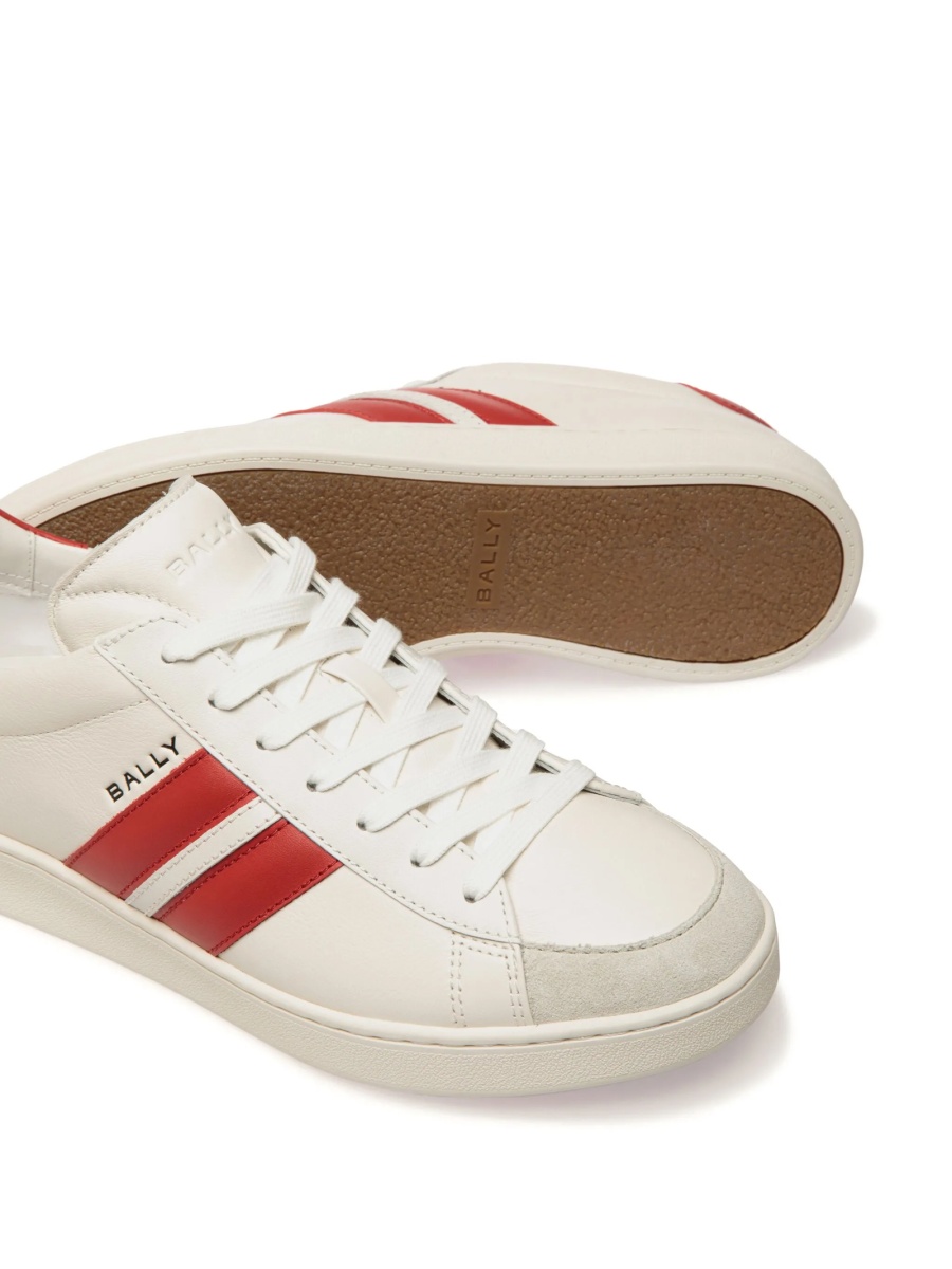 Sneakers Bally albi din piele - Img 4