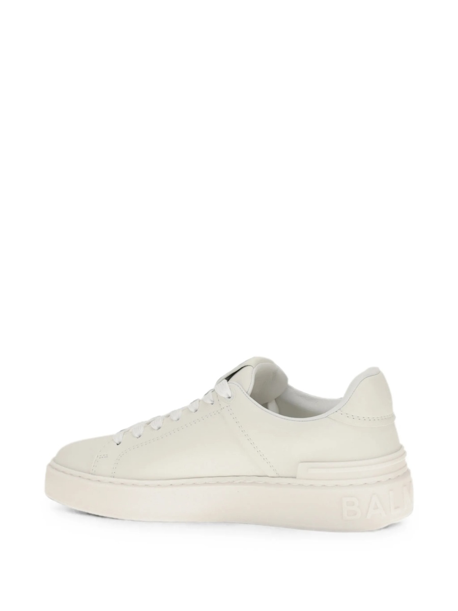 Sneakers Balmain b-court albi din piele - Img 3