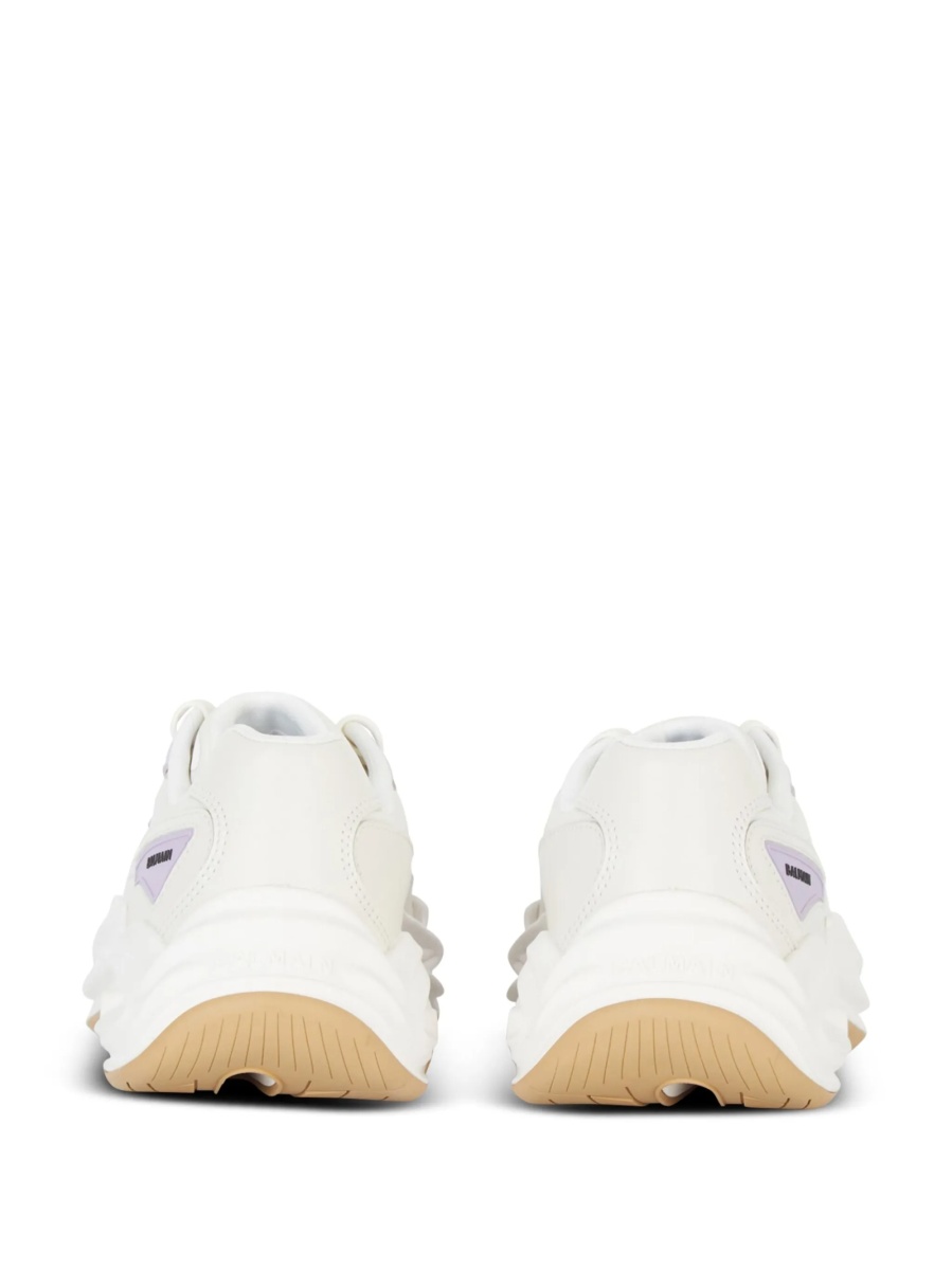 Sneakers Balmain neutri din nylon si piele - Img 3