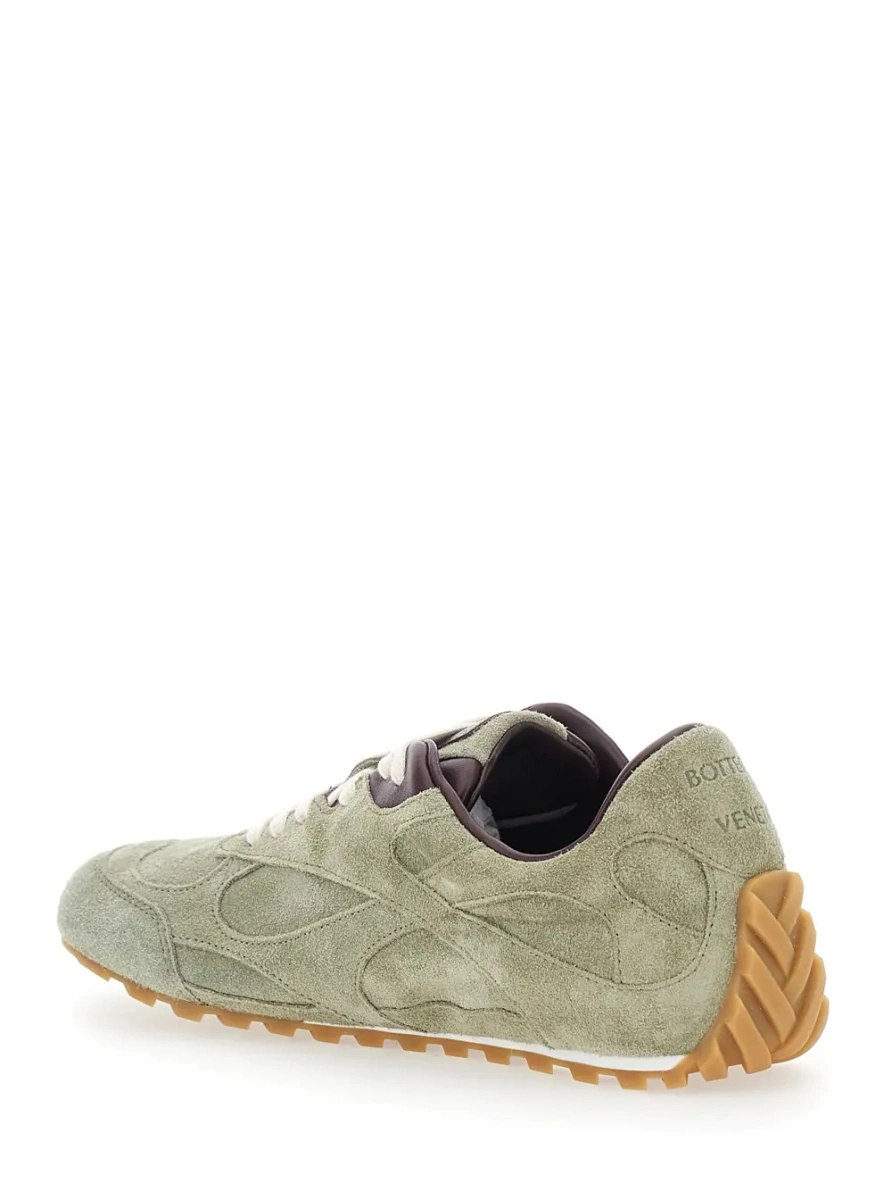 Sneakers Bottega Veneta verzi din piele intoarsa 'Orbit' - Img 3