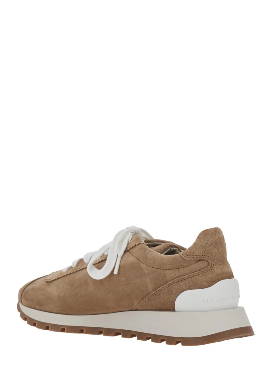 Sneakers Brown Low Top Sneakers with Monil Detail on the Side and Logo Lettering on the Tongue in Suede Woman - Img 3