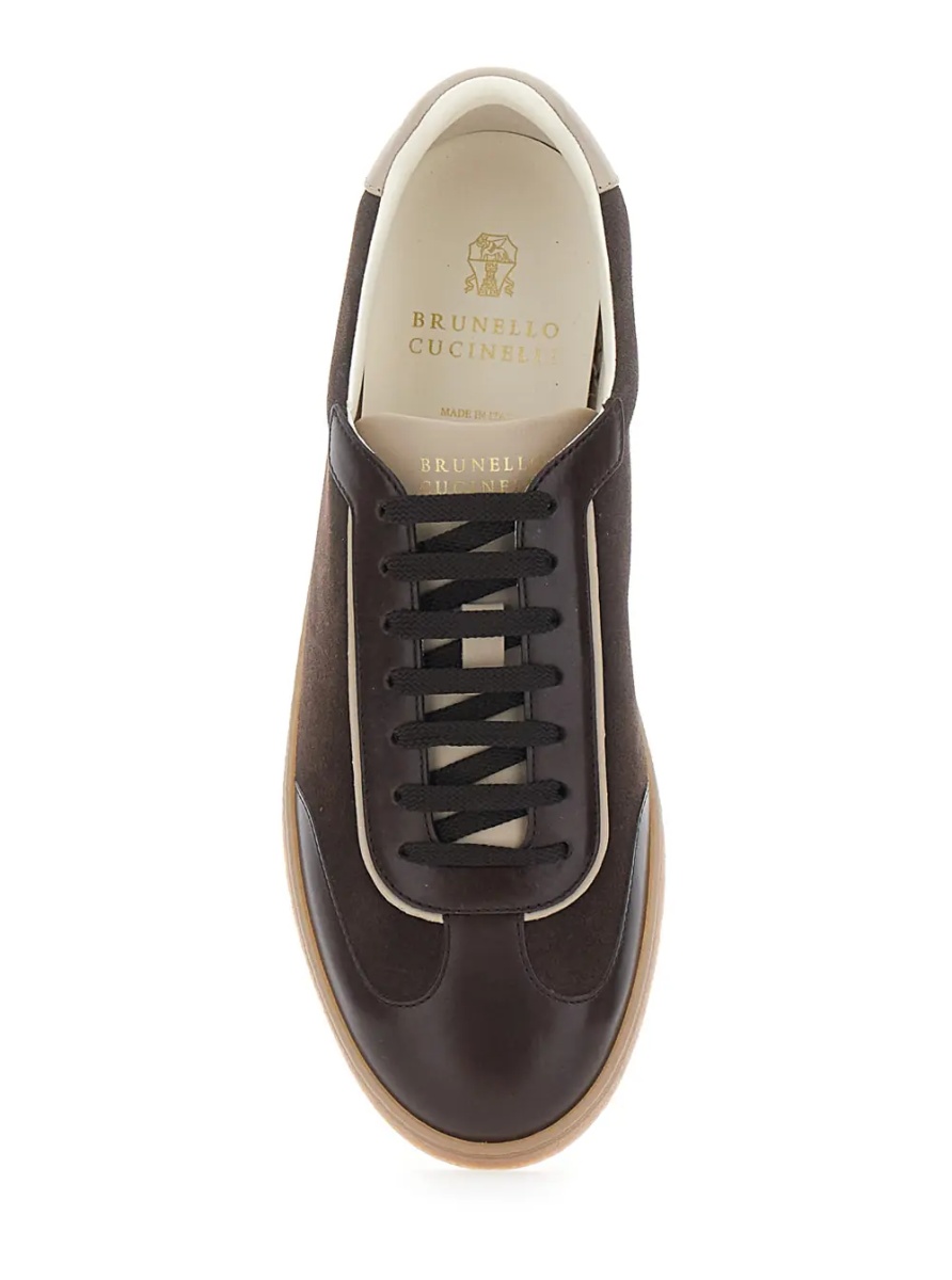 Sneakers brown Sneakers with embossed logo on the heel in leather for men - Img 4