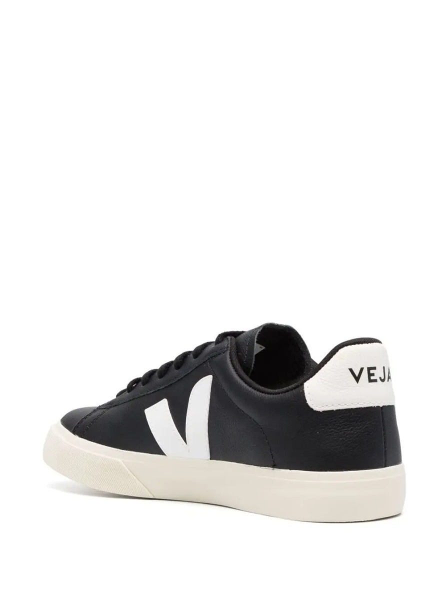 Sneakers 'Campo' Black and White Low Top Sneakers in Vegan Leather Unisex - Img 3