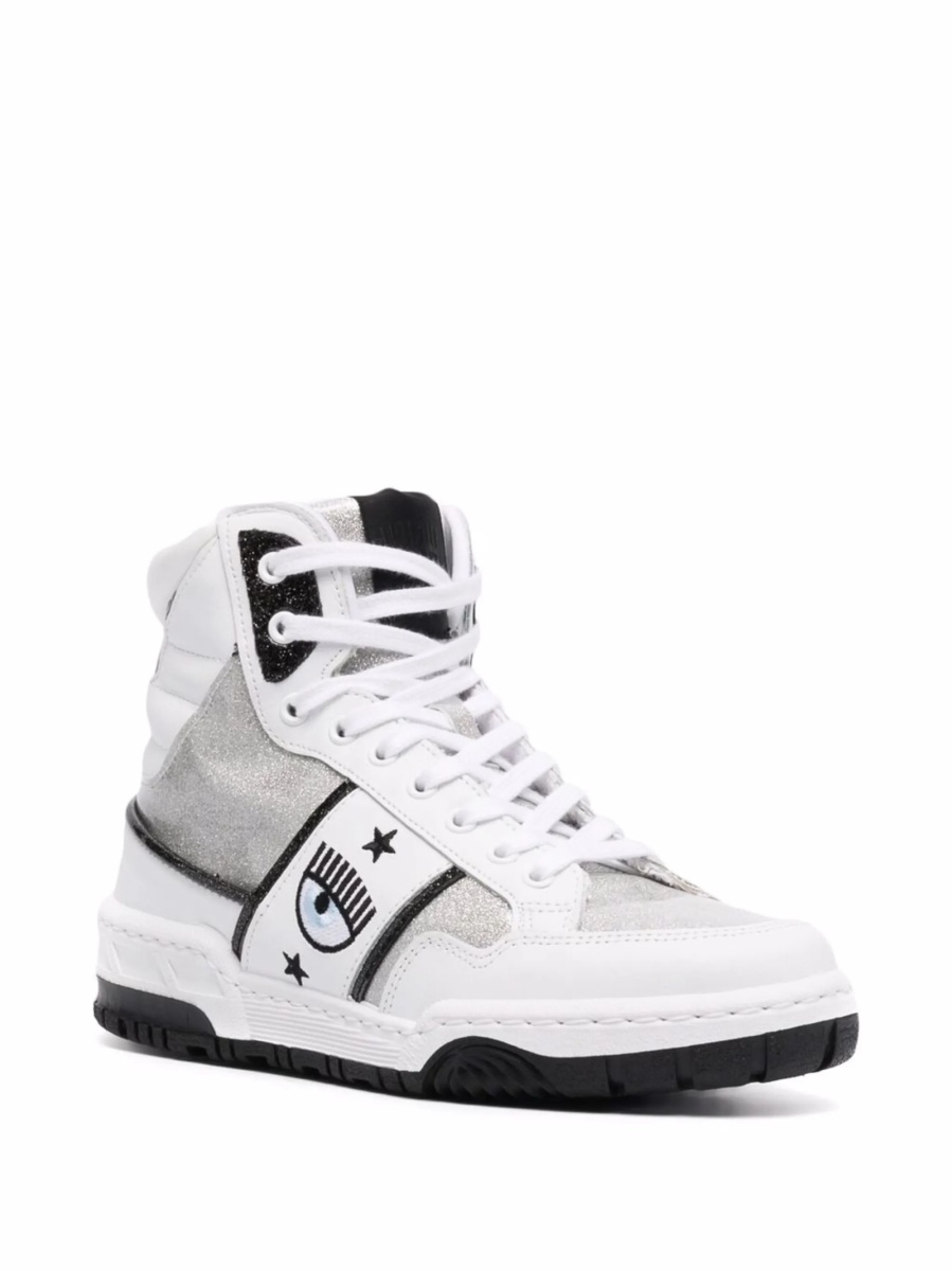 Sneakers Chiara Ferragni albi din piele si plastic - Img 2
