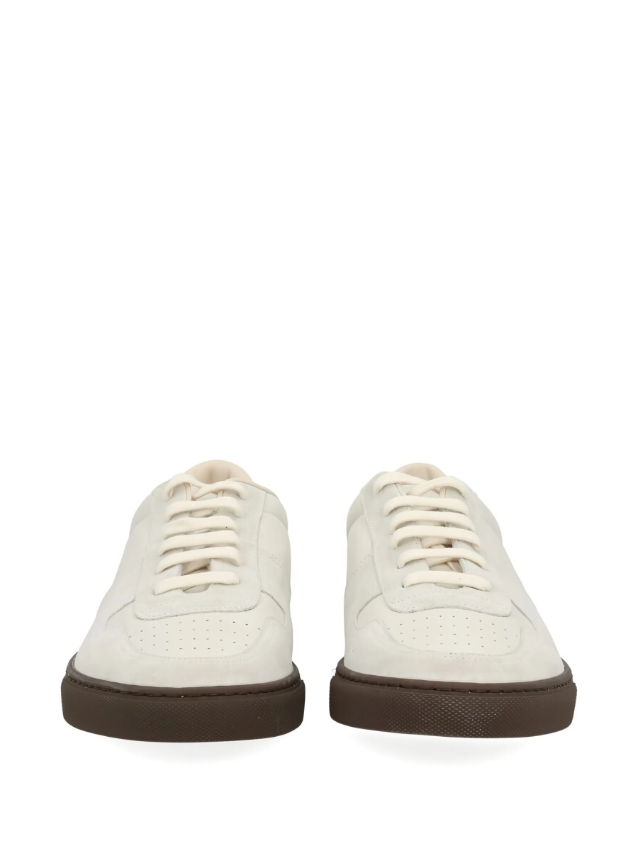 Sneakers Common Projects neutri din piele intoarsa si piele - Img 4