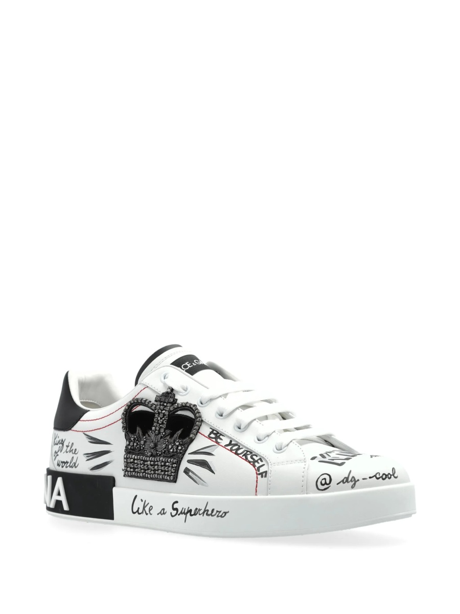 Sneakers Dolce &amp; Gabbana albi din piele - Img 2