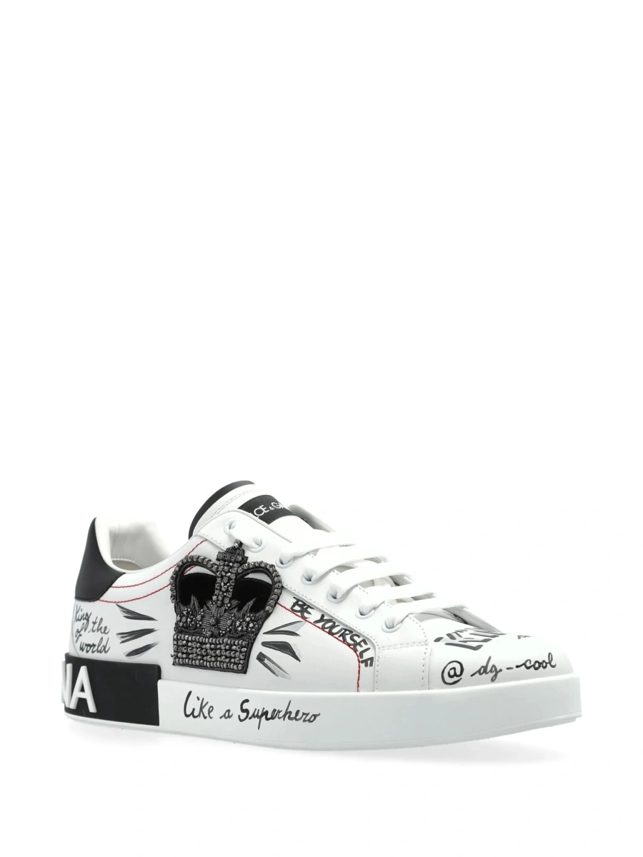 Sneakers Dolce &amp; Gabbana albi din piele - Img 2