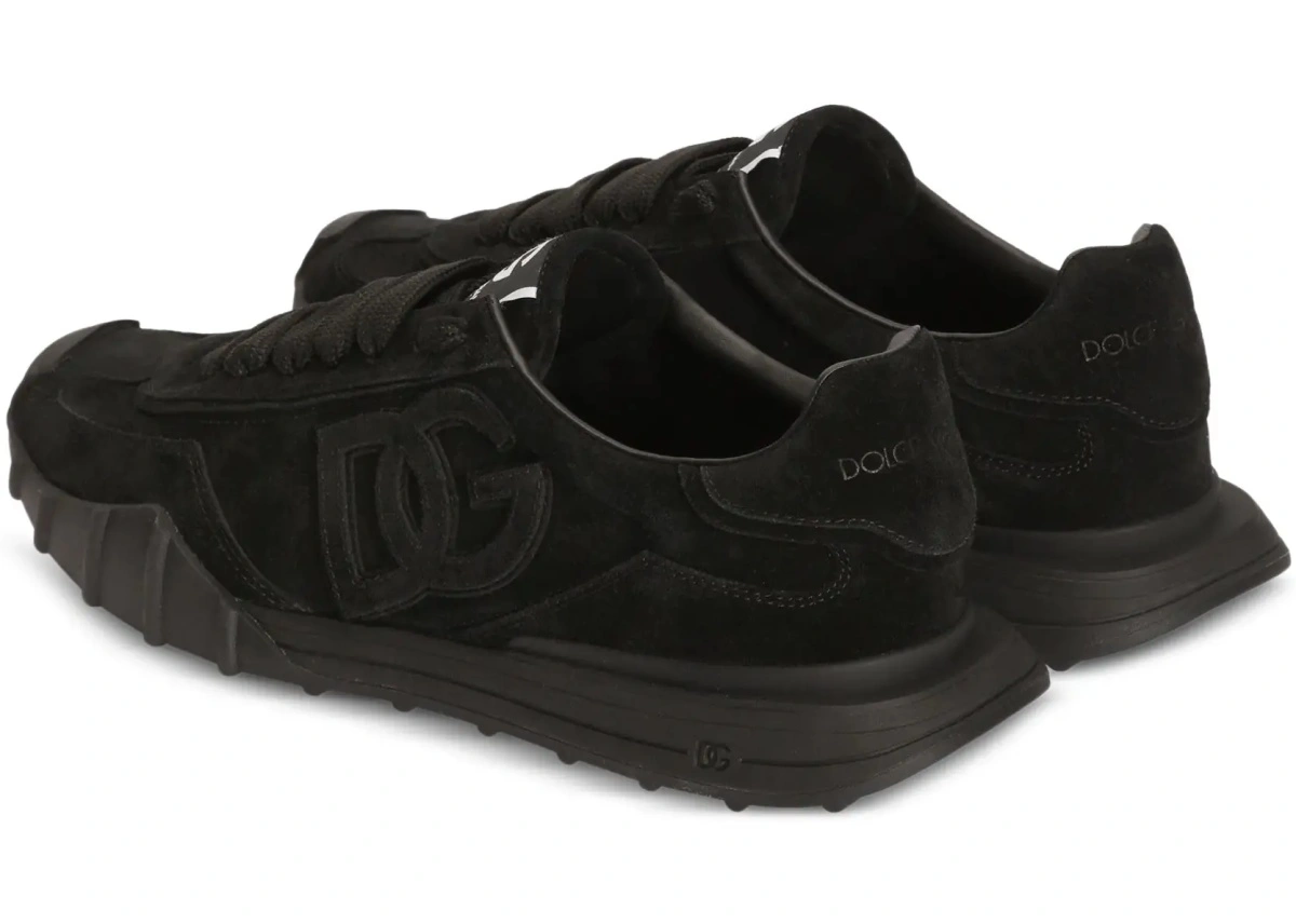 Sneakers Dolce &amp; Gabbana negri din piele intoarsa - Img 6