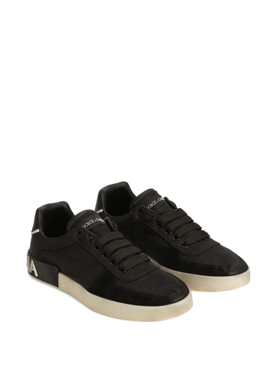 Sneakers Dolce &amp; Gabbana negri din piele si poliamida - Img 2